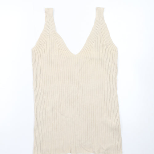 ASOS DESIGN Women’s Beige Knit Ribbed Maternity Tank Top Size 14
