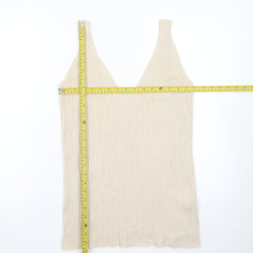 ASOS DESIGN Women’s Beige Knit Ribbed Maternity Tank Top Size 14