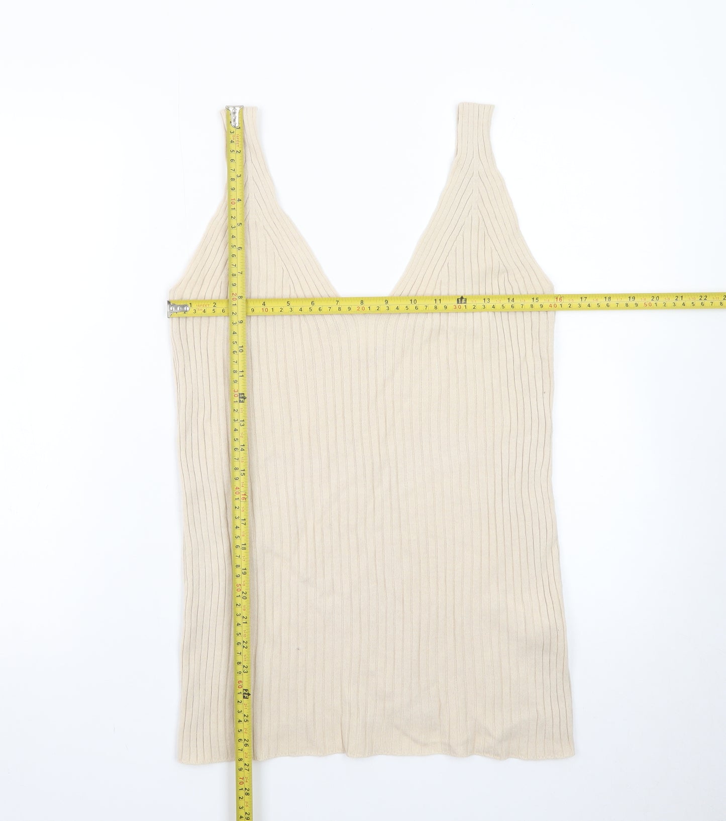 ASOS DESIGN Women’s Beige Knit Ribbed Maternity Tank Top Size 14