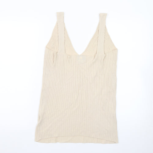 ASOS DESIGN Women’s Beige Knit Ribbed Maternity Tank Top Size 14
