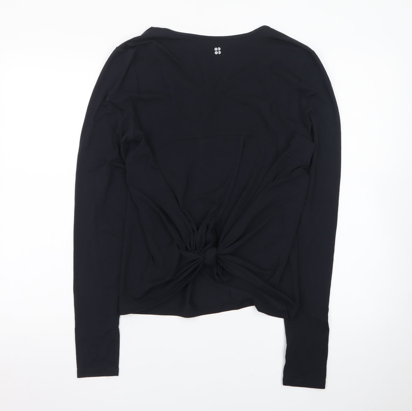 Sweaty Betty Womens Black V-Neck Long Sleeve Stretch Top Size M