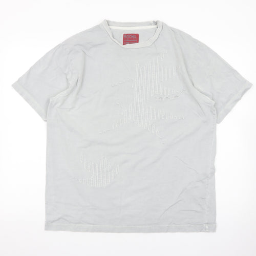 John Rocha Men's Grey Short Sleeve Crew Neck T-Shirt Size L