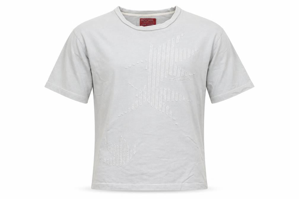 Front view of John Rocha Men's Grey Short Sleeve Crew Neck T-Shirt, size L