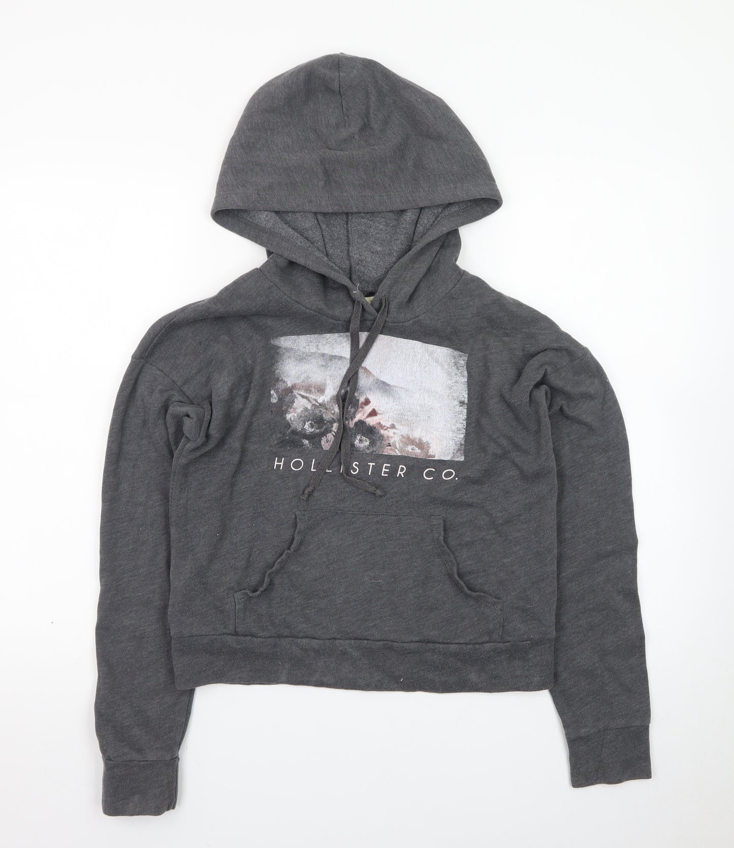 Hollister Women Grey XS Pullover Hoodie with Graphic Print