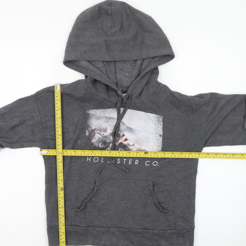 Hollister Women Grey XS Pullover Hoodie with Graphic Print