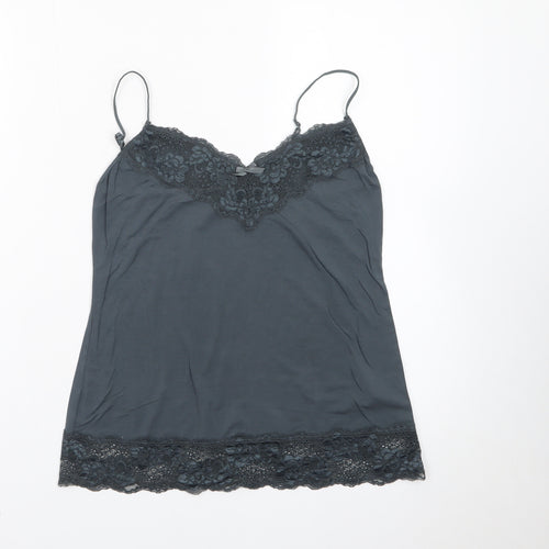Jigsaw Women's Grey Lace Camisole Top Size S Modal Blend