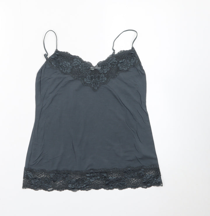 Jigsaw Women's Grey Lace Camisole Top Size S Modal Blend
