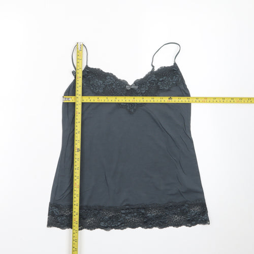 Jigsaw Women's Grey Lace Camisole Top Size S Modal Blend