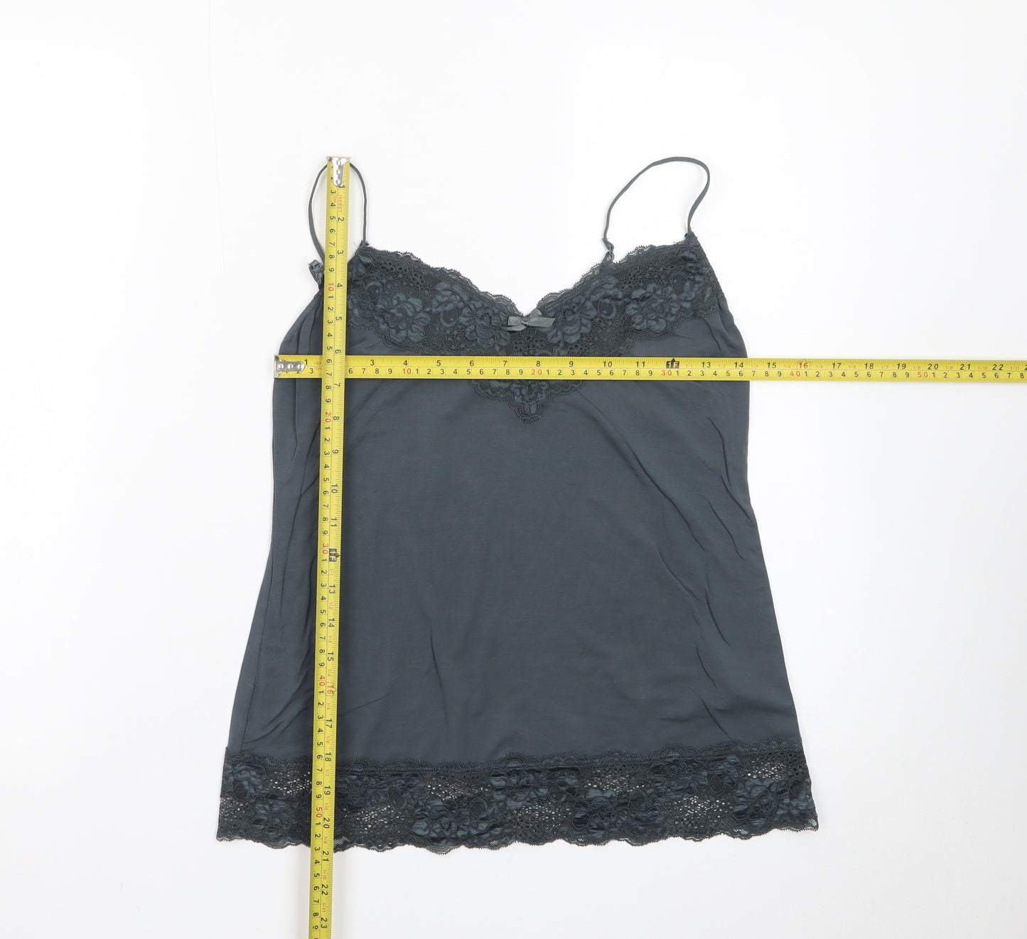 Jigsaw Women's Grey Lace Camisole Top Size S Modal Blend