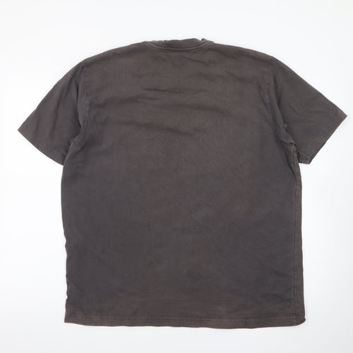 Stussy Men's Brown Cotton Crew Neck Short Sleeve T-Shirt L