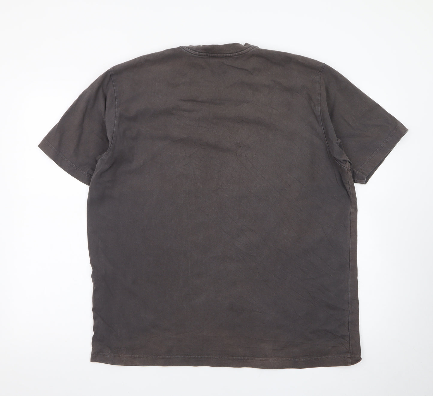 Stussy Men's Brown Cotton Crew Neck Short Sleeve T-Shirt L