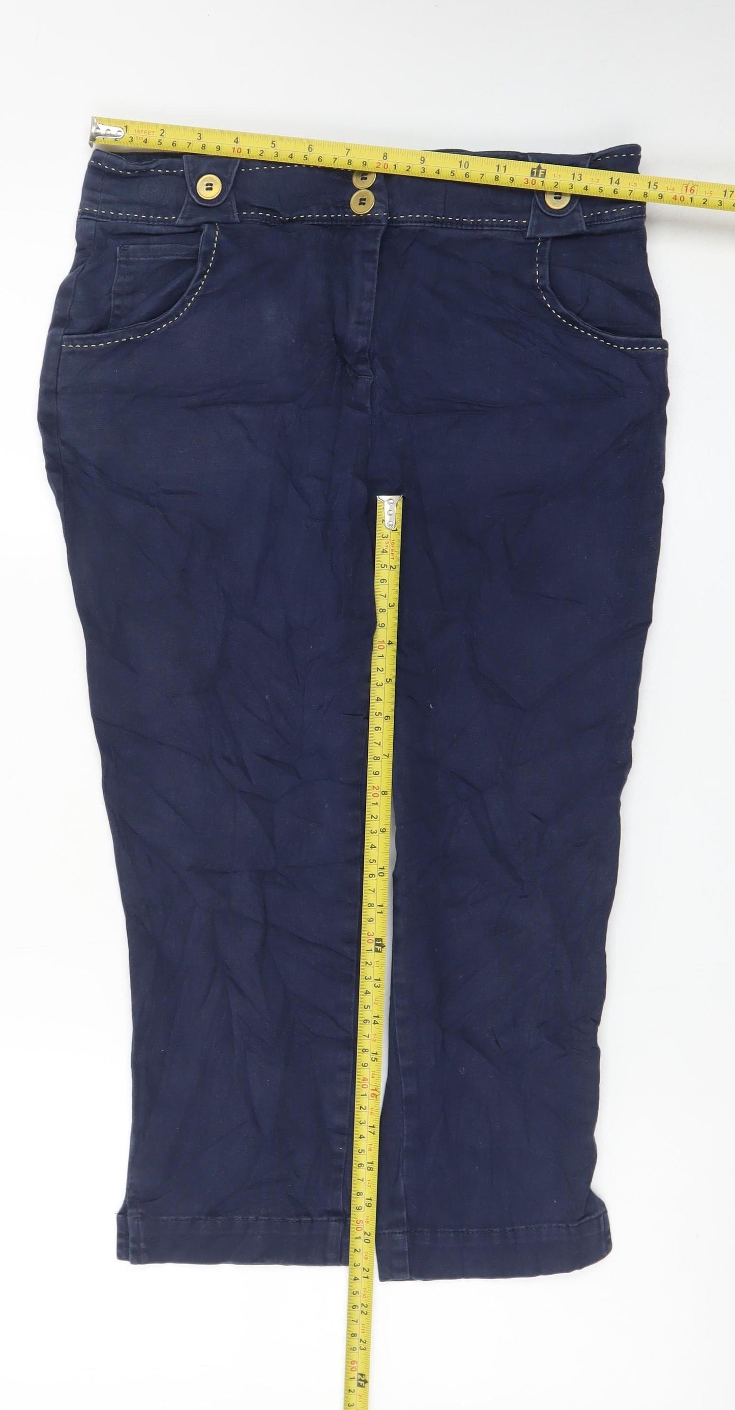 Marks and Spencer Per Una Women's Blue Cropped Jeans Size 10