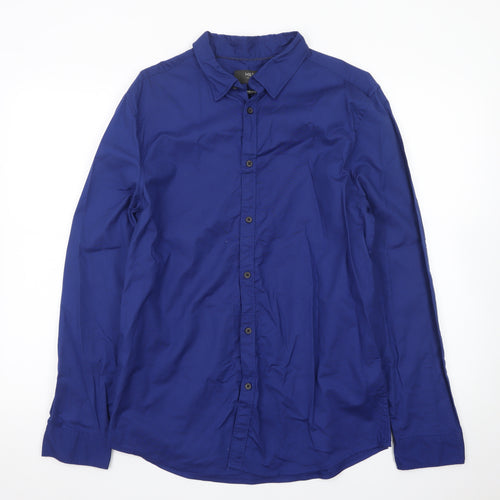 Marks and Spencer Men's Blue Slim Fit Stretch Dress Shirt M