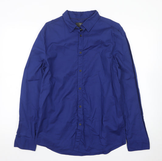 Marks and Spencer Men's Blue Slim Fit Stretch Dress Shirt M