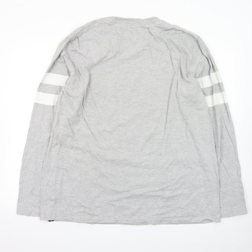 Weird Fish Men's Grey Long Sleeve Graphic T-Shirt 2XL Classic Fit