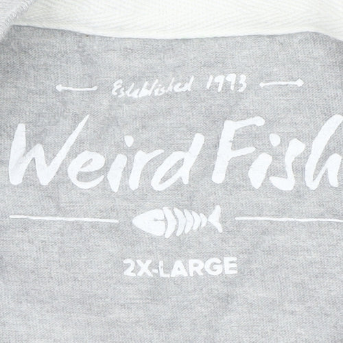 Weird Fish Men's Grey Long Sleeve Graphic T-Shirt 2XL Classic Fit