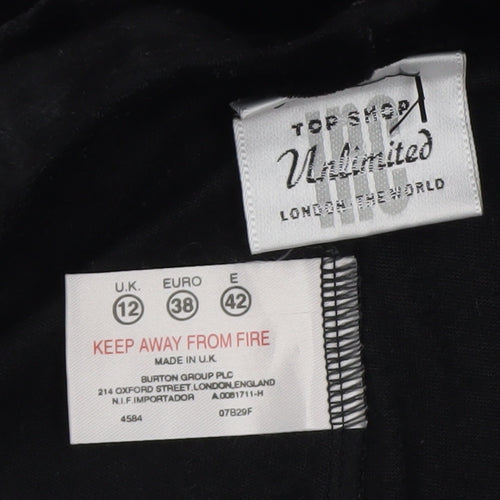 Topshop Women’s Black Crushed Velvet Stretch Leggings Size 12