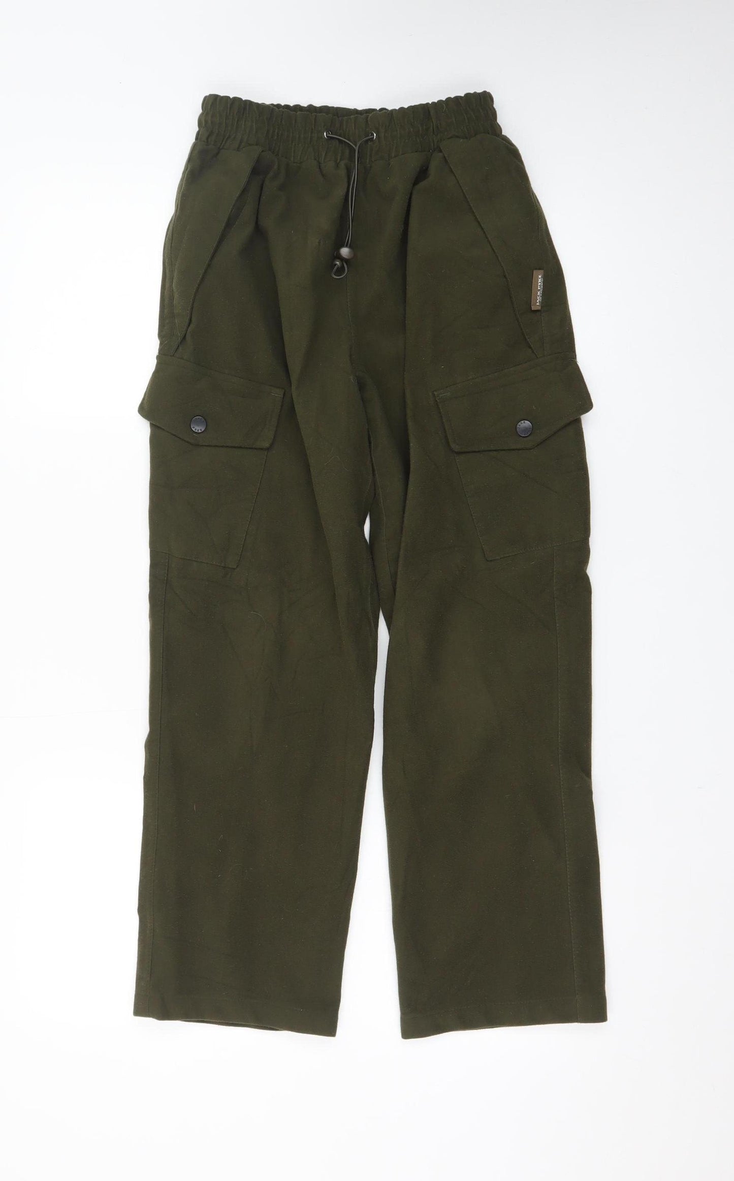 Jack Pyke Boys Green Cargo Trousers XL Elastic Waist Outdoor Pants
