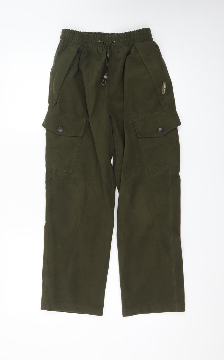 Jack Pyke Boys Green Cargo Trousers XL Elastic Waist Outdoor Pants