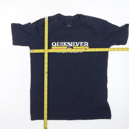 Quiksilver Men's Navy Blue Regular Fit Cotton T-Shirt Size L