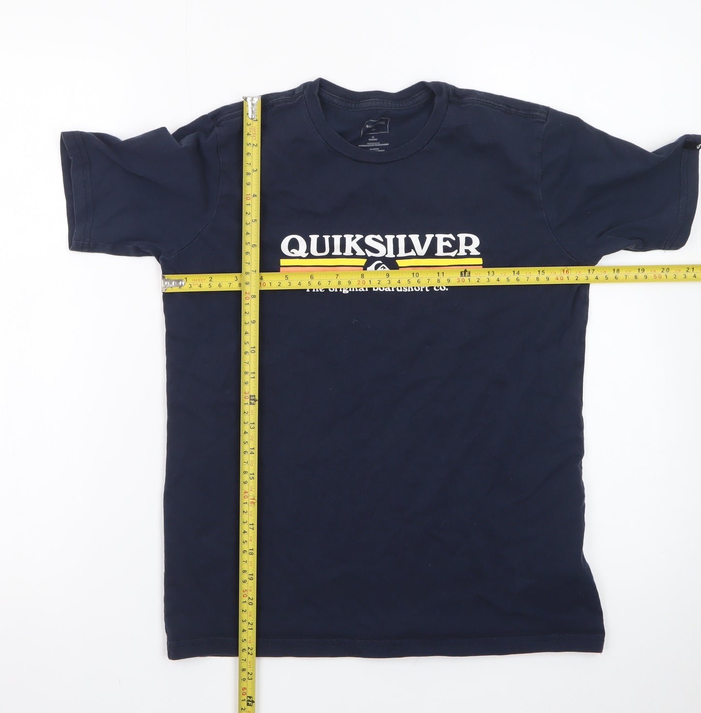 Quiksilver Men's Navy Blue Regular Fit Cotton T-Shirt Size L