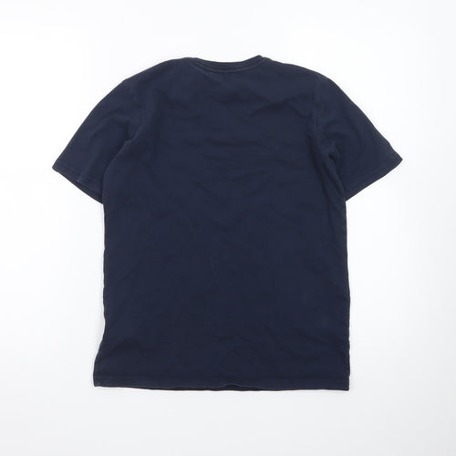Quiksilver Men's Navy Blue Regular Fit Cotton T-Shirt Size L