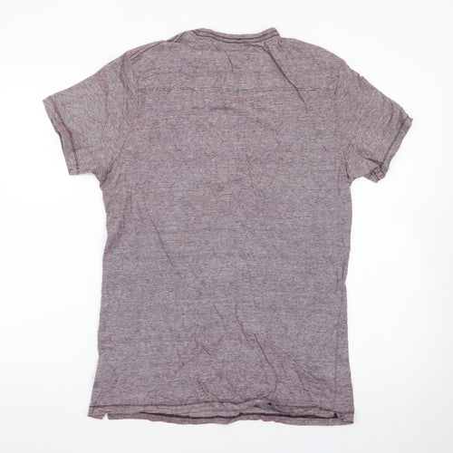 French Connection Men's Purple Marl Crew Neck Short Sleeve T-Shirt Size L