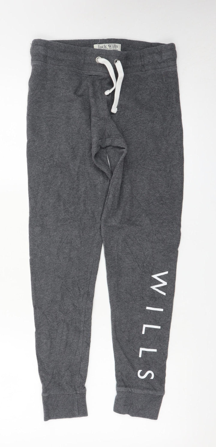 Jack Wills Women's Grey Jogger Trousers Size 10 Cotton Blend