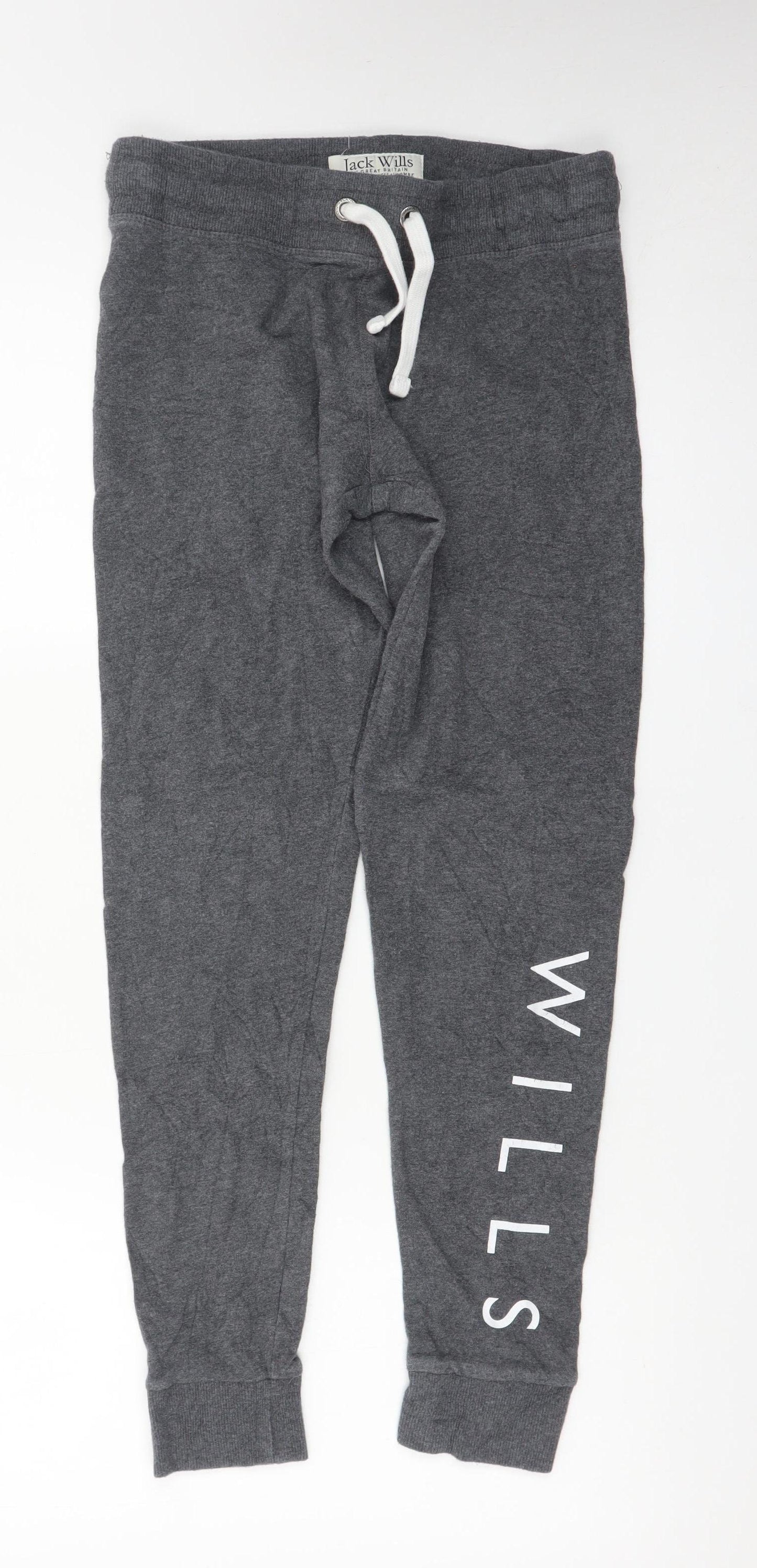 Jack Wills Women's Grey Jogger Trousers Size 10 Cotton Blend