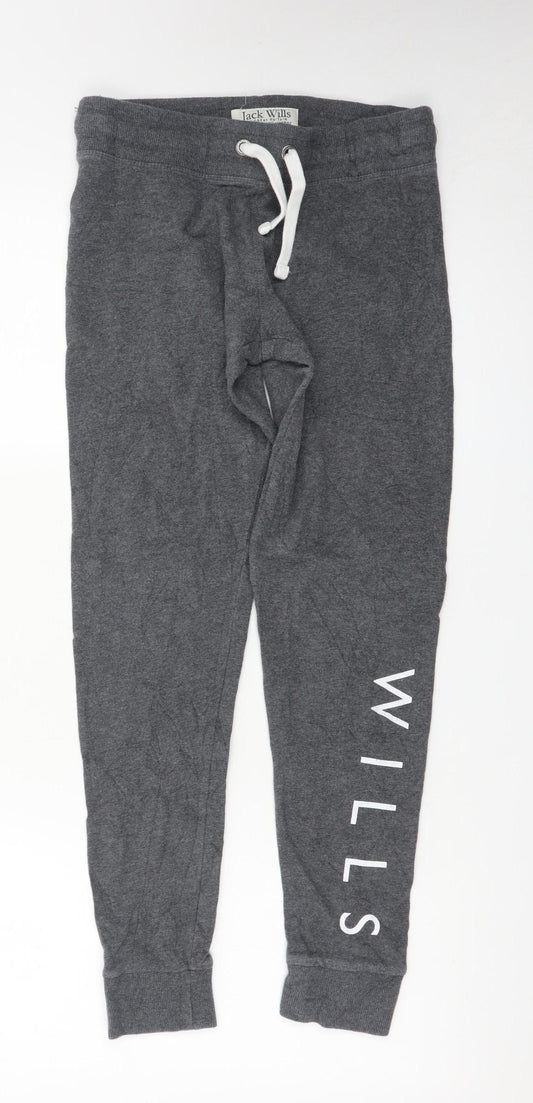 Jack Wills Women's Grey Jogger Trousers Size 10 Cotton Blend