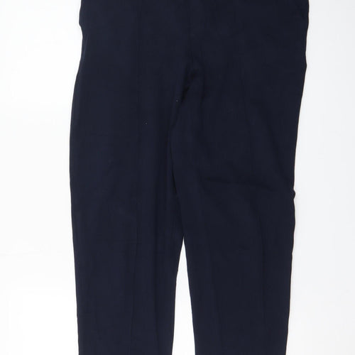 Lands' End Men's Blue Chino Trousers M Regular Fit Straight Leg