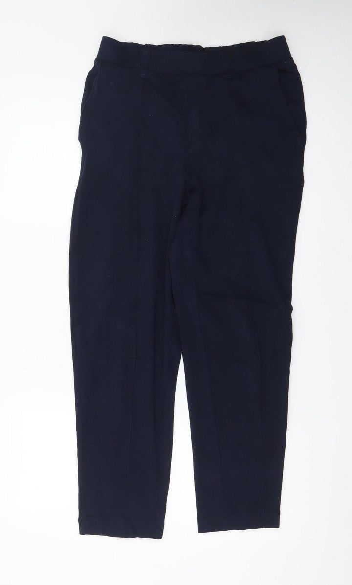 Lands' End Men's Blue Chino Trousers M Regular Fit Straight Leg