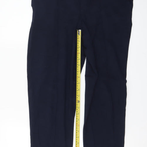 Lands' End Men's Blue Chino Trousers M Regular Fit Straight Leg