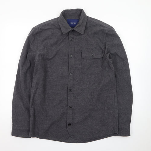 Native North Men's Grey Wool Shirt Jacket Size M Casual Flannel Style