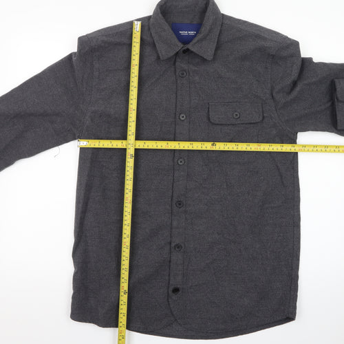 Native North Men's Grey Wool Shirt Jacket Size M Casual Flannel Style