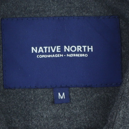 Native North Men's Grey Wool Shirt Jacket Size M Casual Flannel Style