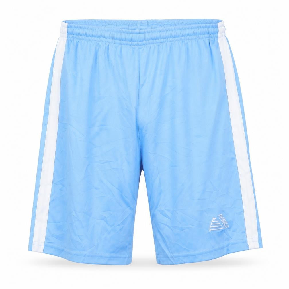 Front view of Penole boys’ blue athletic polyester sports shorts, size 10, years