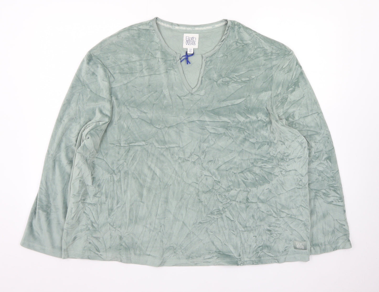 Bath & Body Works Women Green Velour Long Sleeve Nightshirt UK 20