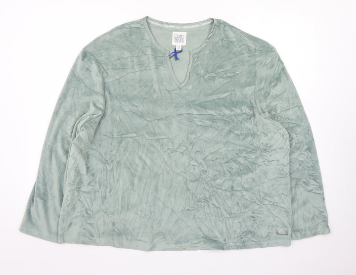 Bath & Body Works Women Green Velour Long Sleeve Nightshirt UK 20