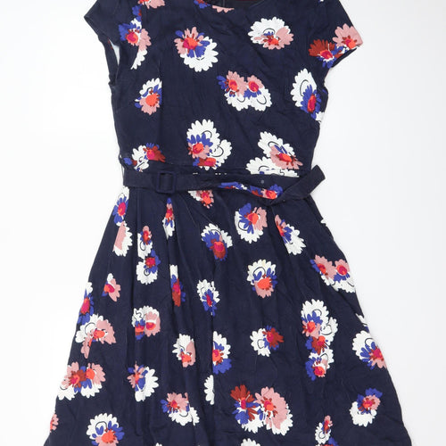 Boden Women Blue Floral Fit & Flare Knee Length Dress Size 12