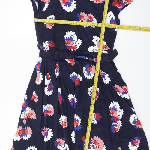 Boden Women Blue Floral Fit & Flare Knee Length Dress Size 12