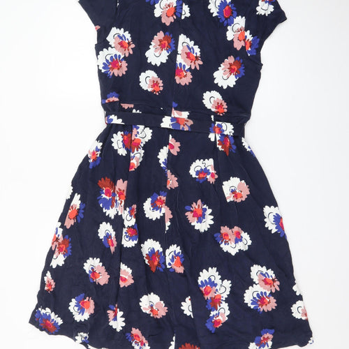 Boden Women Blue Floral Fit & Flare Knee Length Dress Size 12