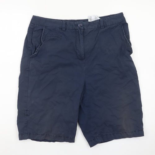 Marks and Spencer Women Blue Size 12 Chino Shorts