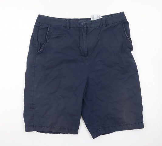Marks and Spencer Women Blue Size 12 Chino Shorts