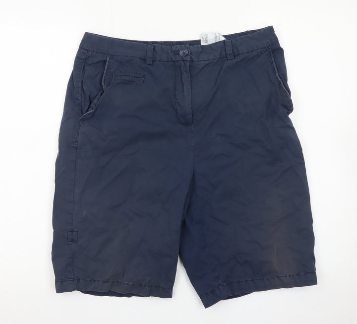 Marks and Spencer Women Blue Size 12 Chino Shorts