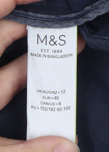 Marks and Spencer Women Blue Size 12 Chino Shorts