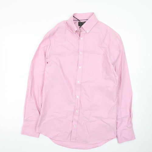 Marks and Spencer Men's Pink Tailored Fit Pure Cotton Oxford Shirt Size S