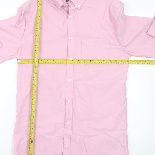 Marks and Spencer Men's Pink Tailored Fit Pure Cotton Oxford Shirt Size S
