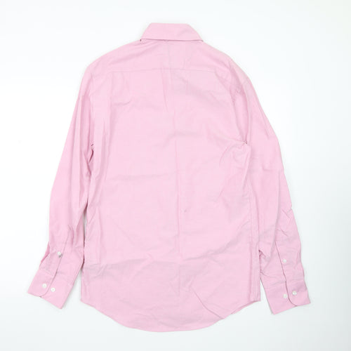 Marks and Spencer Men's Pink Tailored Fit Pure Cotton Oxford Shirt Size S