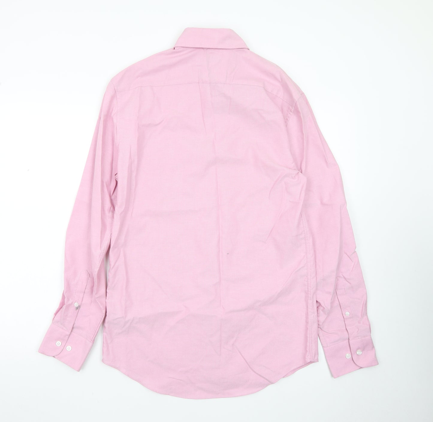 Marks and Spencer Men's Pink Tailored Fit Pure Cotton Oxford Shirt Size S